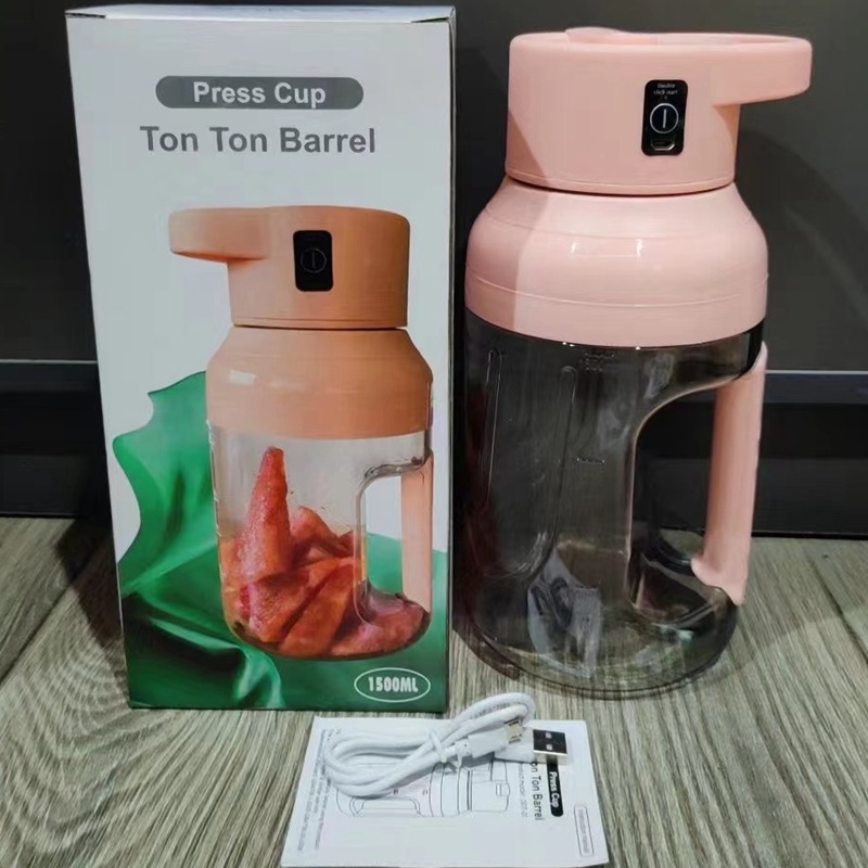 Liquidificadora portátil com carga USB, rosa