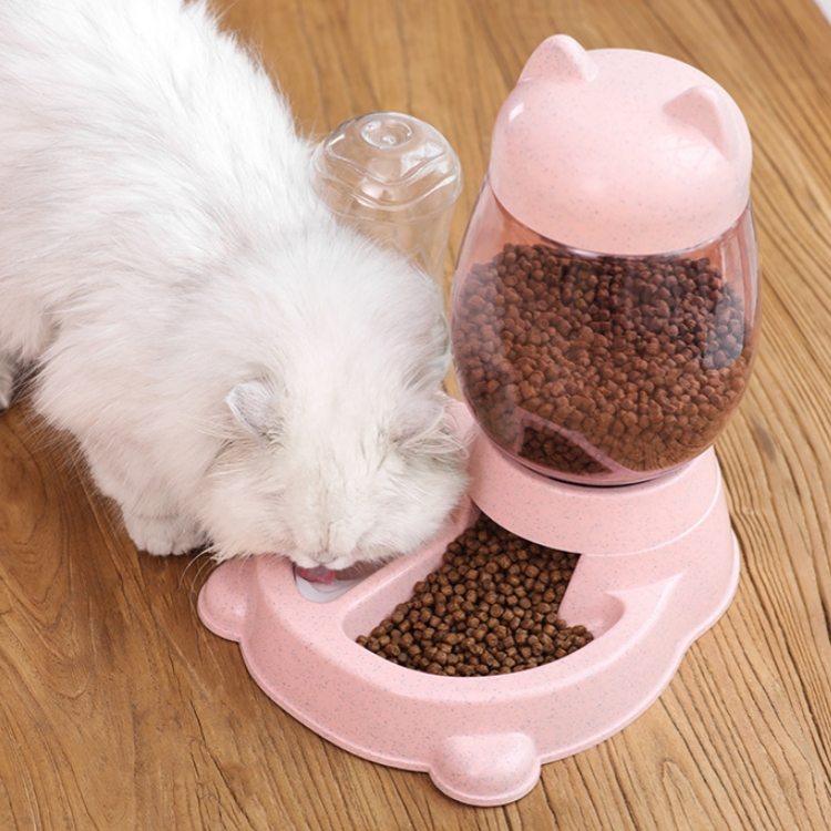 Estação de ração e água para gatos e cães, rosa - Image 6