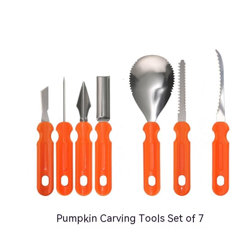Kit para tallar calabazas de acero inoxidable, 7 piezas