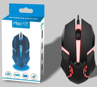 Bedrade gamingmuis met kleurrijke verlichting, zwart - Afbeelding 3