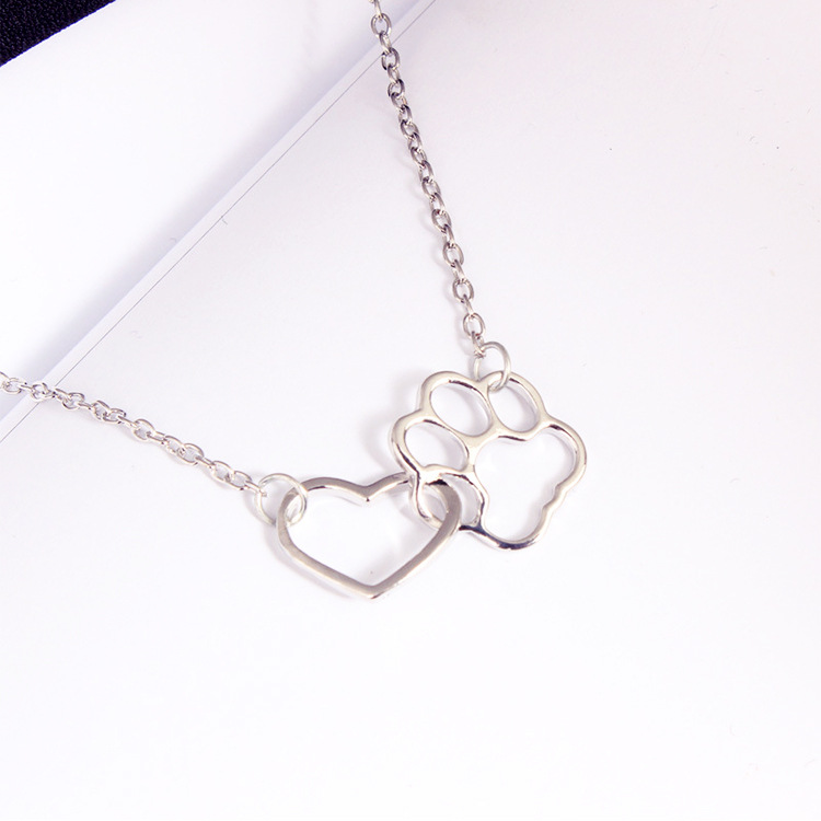 Ketting met hart en hondenpootje, goud - Afbeelding 6