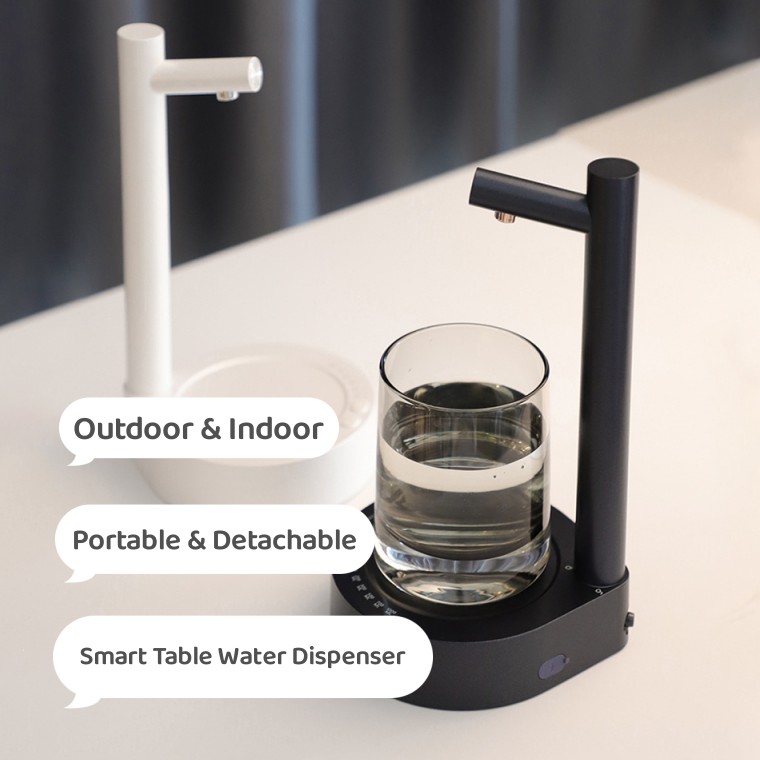 Aufladbare Wasserpumpe für Wasserflaschen, weiß – Bild 3