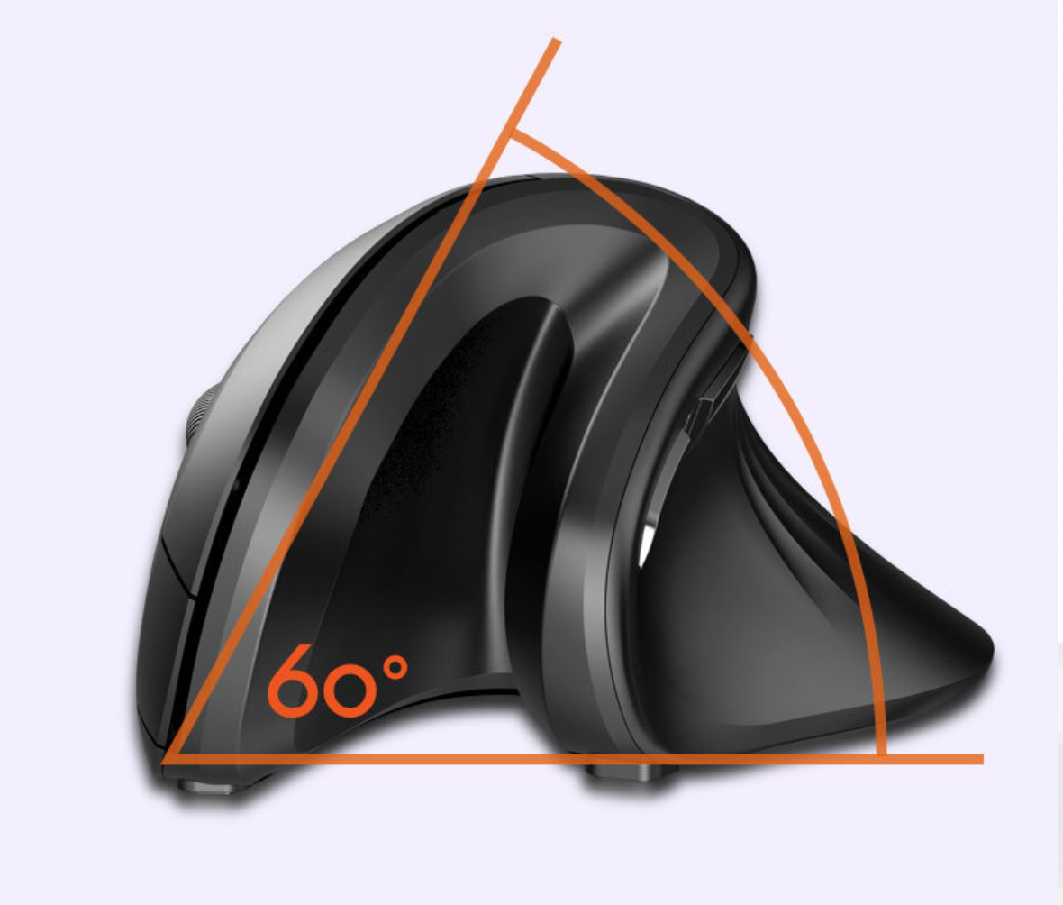 Vertical wireless mouse with six buttons, black - Image 4