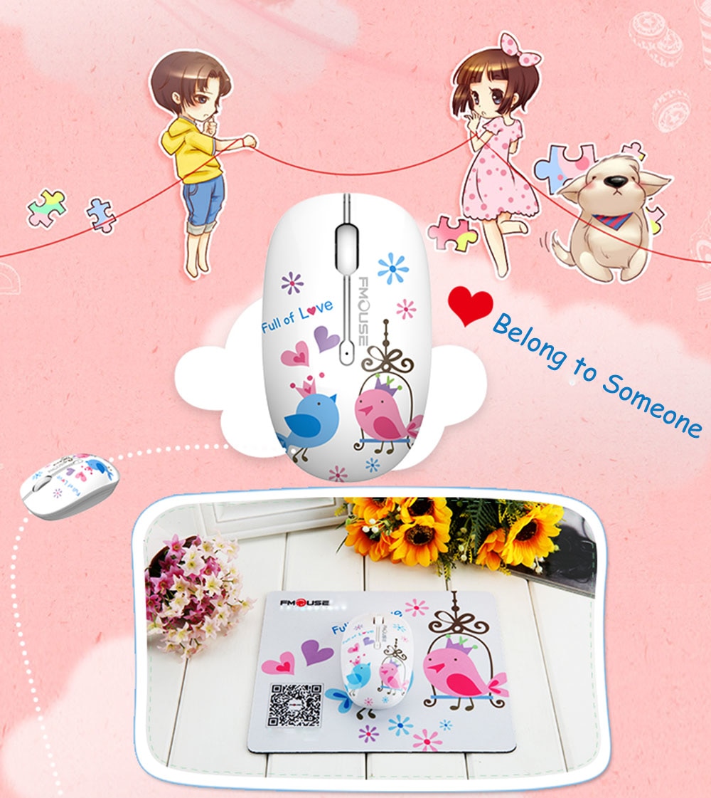 Silent wireless mouse with bird print - Image 5
