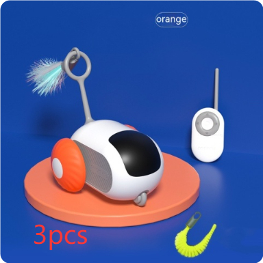Remote control car toy for cats, orange - Image 6