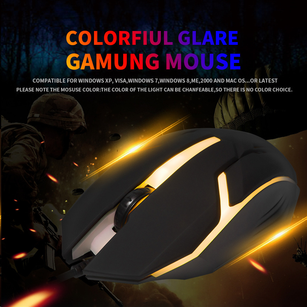 Bedrade gamingmuis met kleurrijke verlichting, zwart - Afbeelding 4