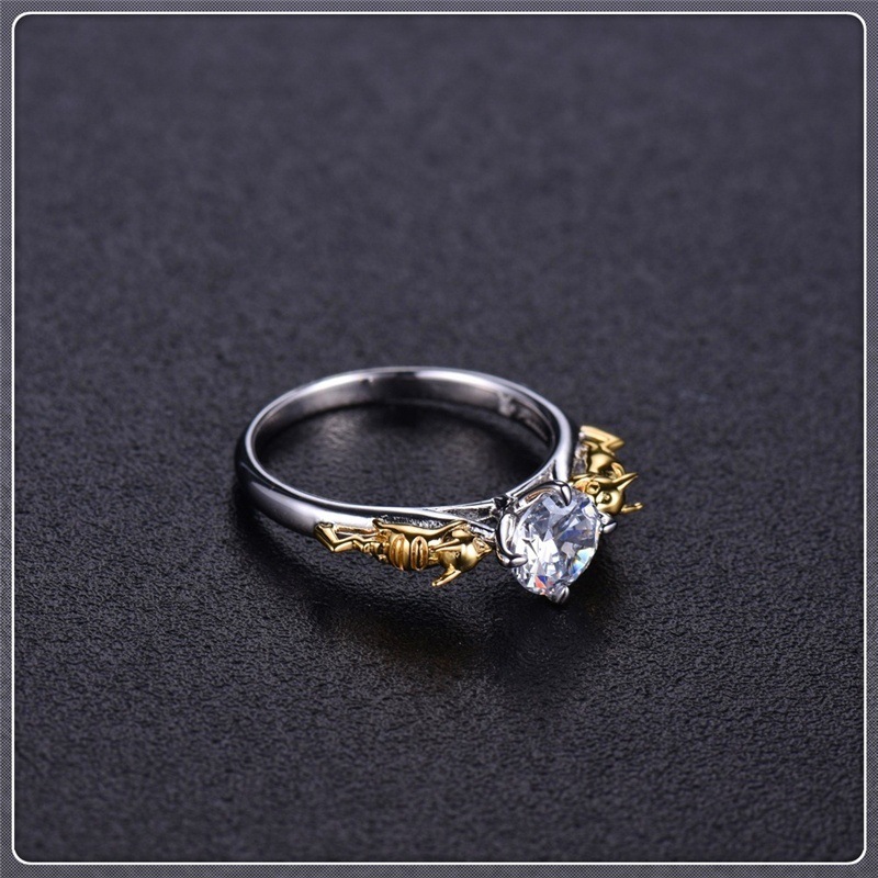 Anillo corona con cristales, negro y dorado - Imagen 4