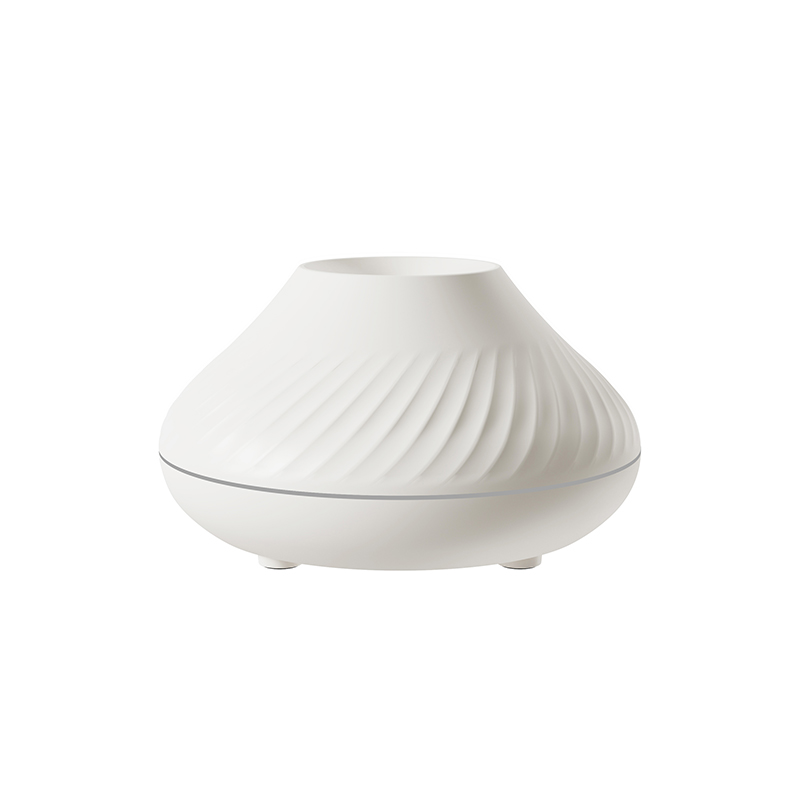 Aroma diffuser with coloured flame effect, white