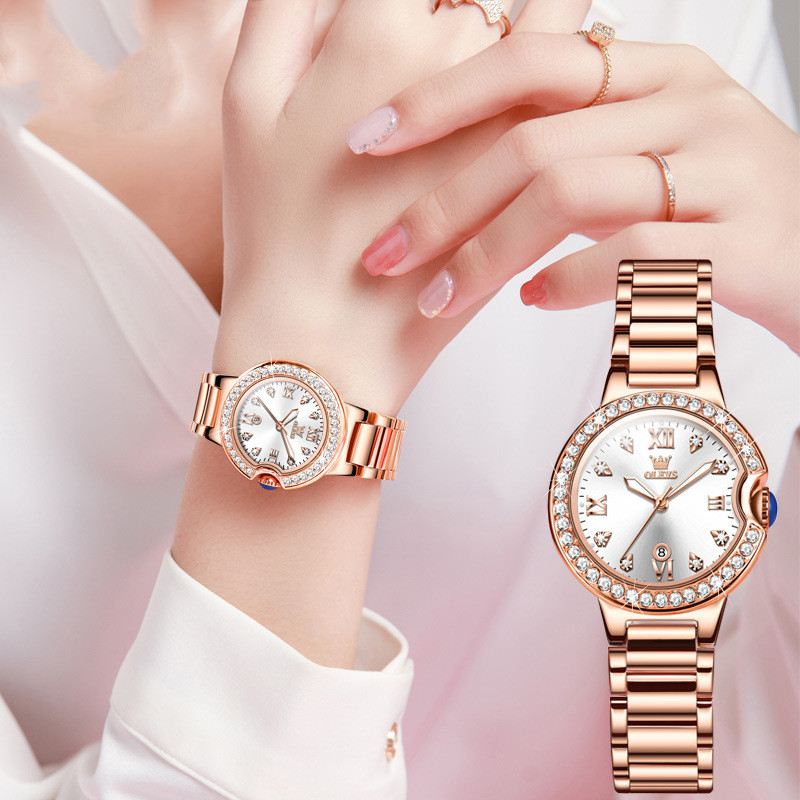 Reloj de mujer esfera blanca y correa de acero - Imagen 6