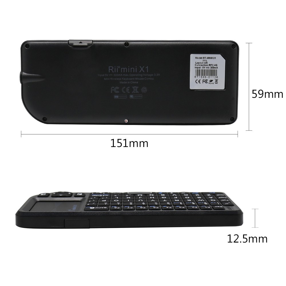 Wireless mini keyboard with trackpad, black - Image 6