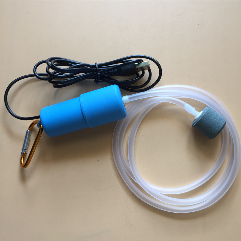 Kleine USB-luchtpomp voor het aquarium, blauw - Afbeelding 4