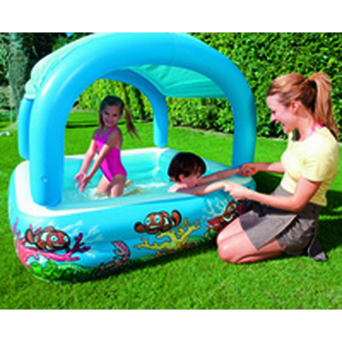 Bestway Piscine Gonflable Enfant avec Toit Détachable +2 Ans Jardin 52192 – Image 4