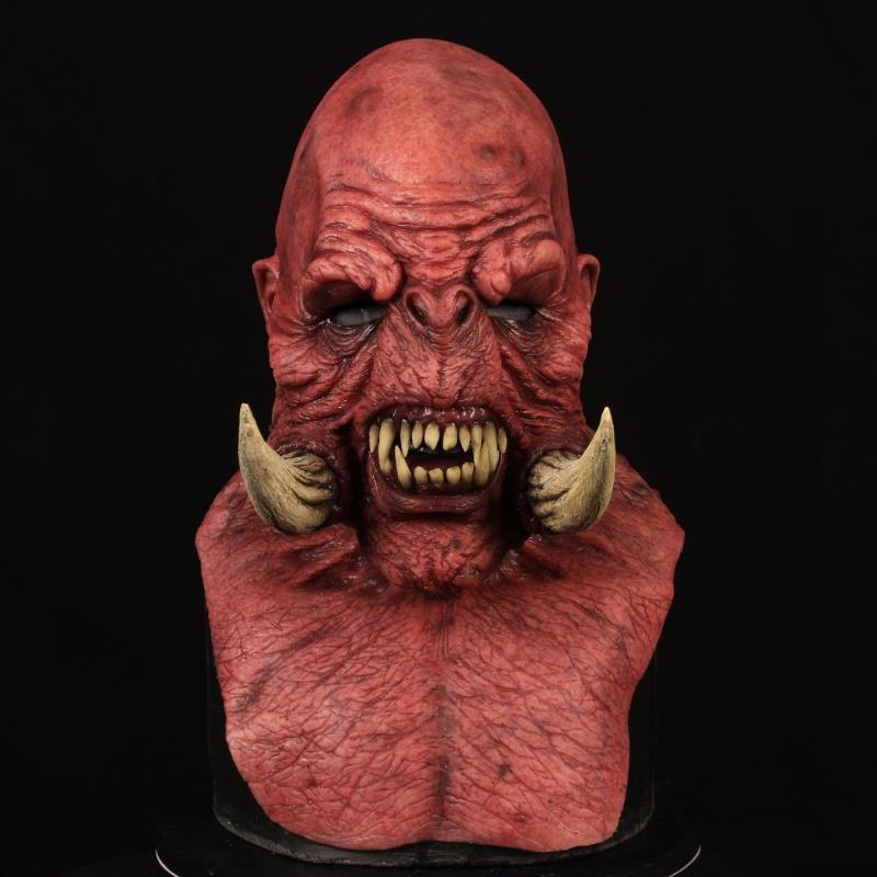 Rote Ork-Maske aus Latex, Einheitsgröße