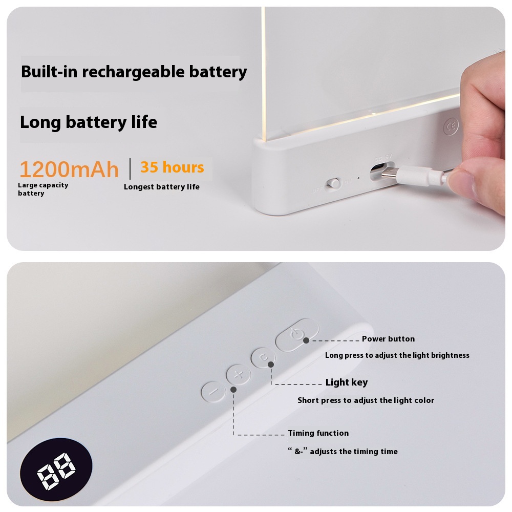 Rechargeable flat reading light, black - Image 5