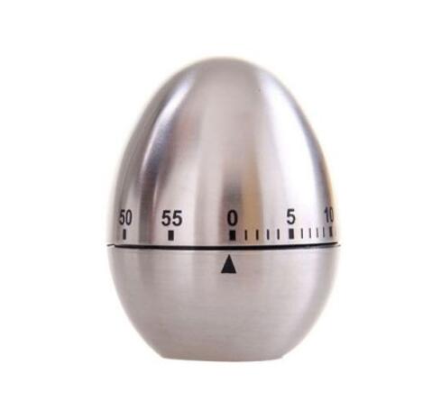 Mechanical egg-shaped kitchen timer, stainless steel - Image 3