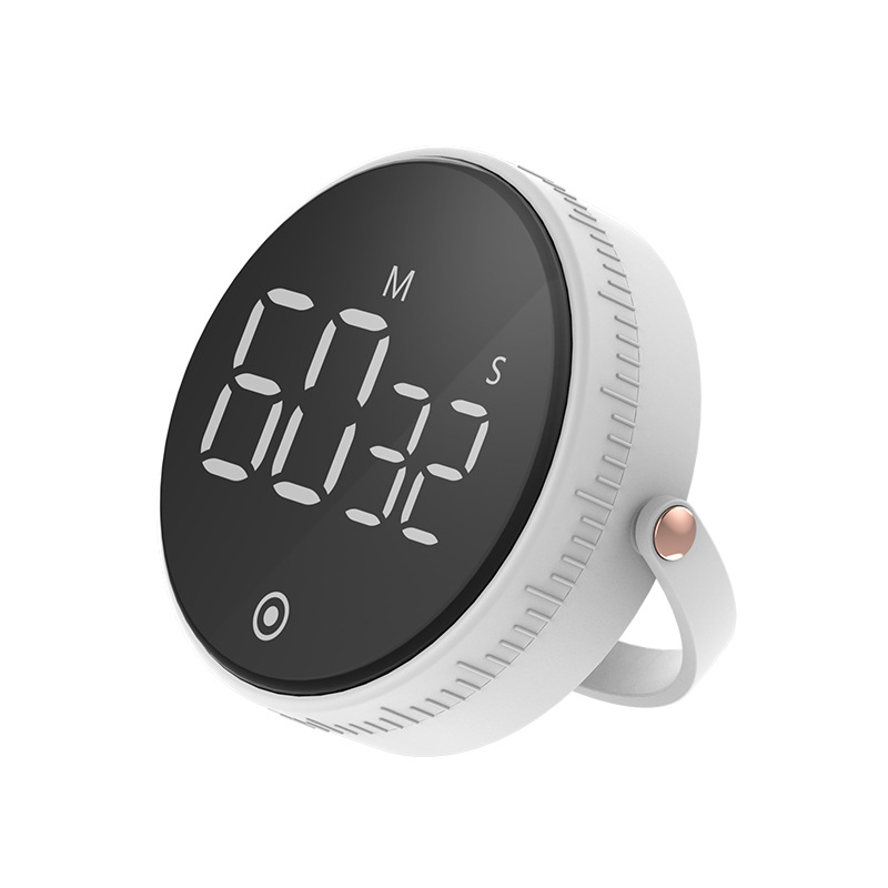 Digitale kookwekker met draaiknop, wit