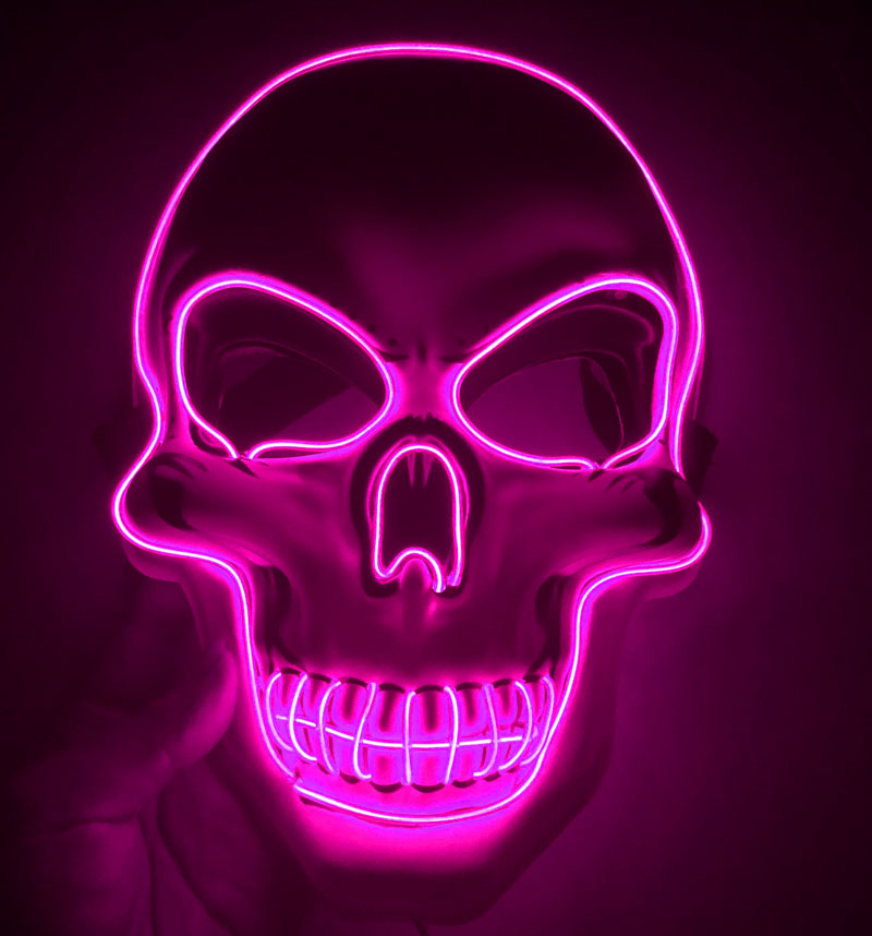 Lichtgevend skeletmasker voor Halloween, oranje - Afbeelding 6