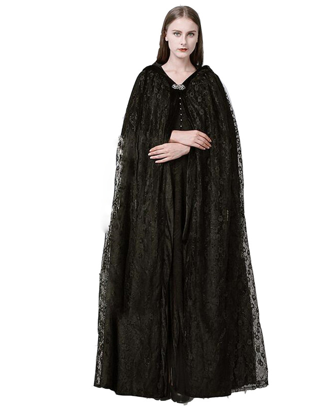 Capa comprida preta em rede de renda, 150 cm - Image 4