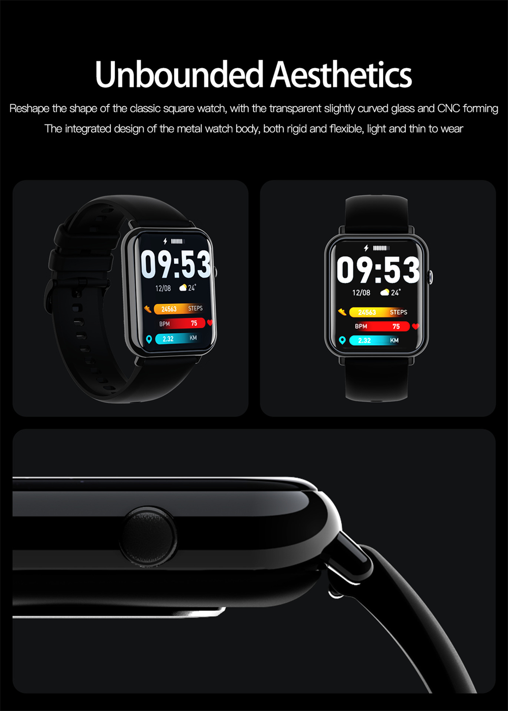 Smartwatch mit IP67 und Touchscreen, roségold – Bild 5