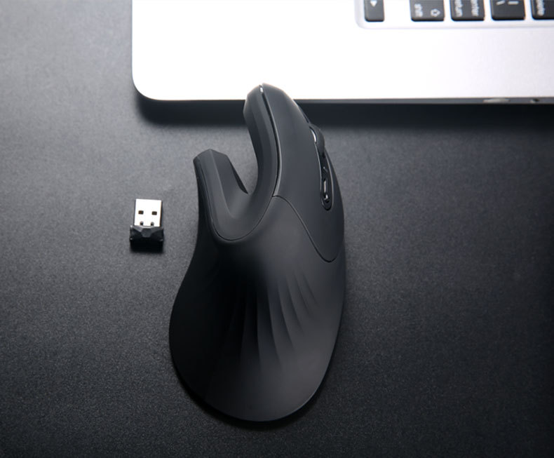 Vertical wireless mouse with six buttons, black - Image 5