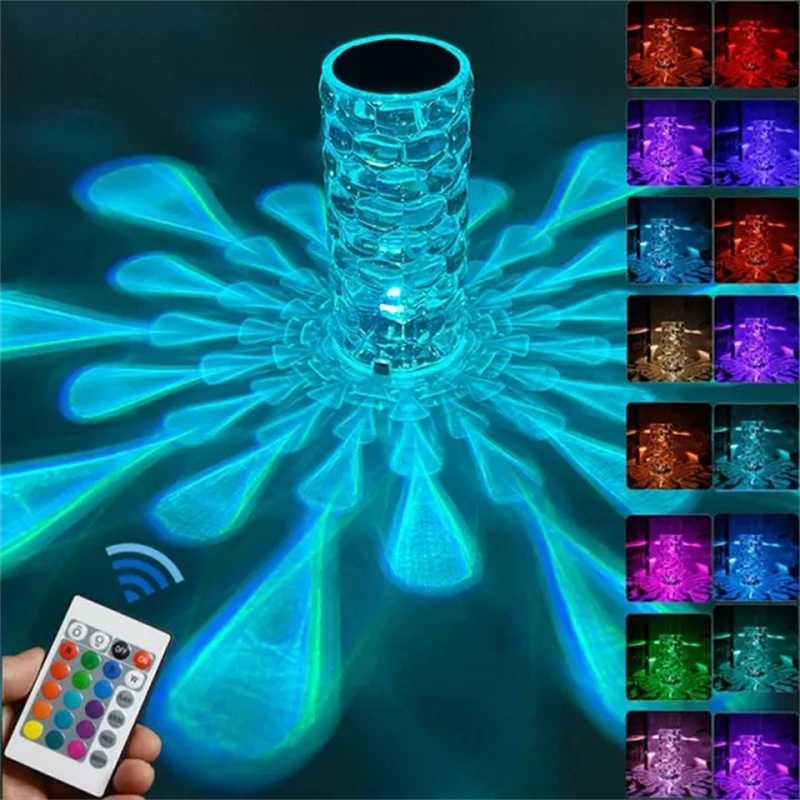 Lampe de table effet cristal et gouttes, USB – Image 4