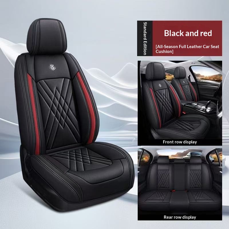 Capa de banco de carro individual, preto e vermelho