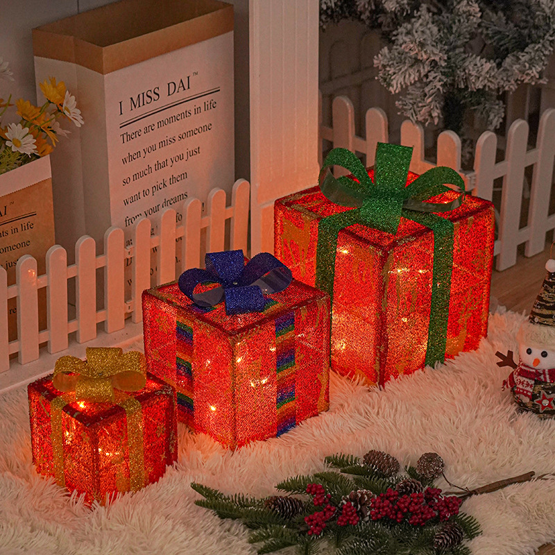Beleuchtete Weihnachtsgeschenkboxen, 3er-Set – Bild 4