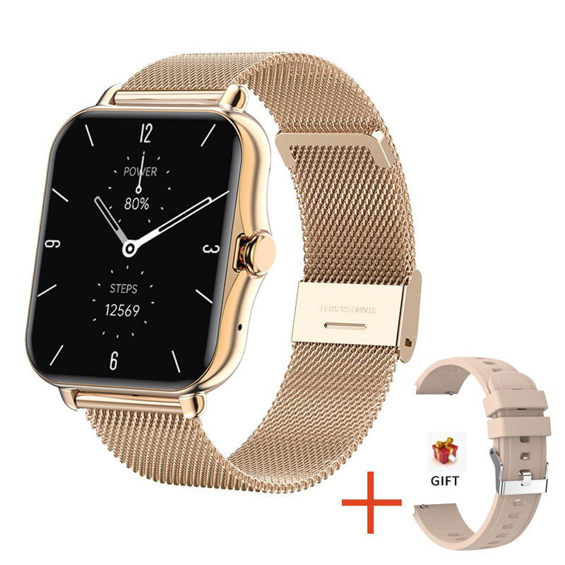 Reloj inteligente con correa de silicona, rosa - Imagen 4