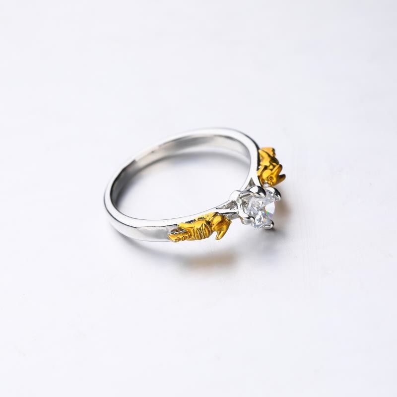 Anillo corona con cristales, negro y dorado - Imagen 6