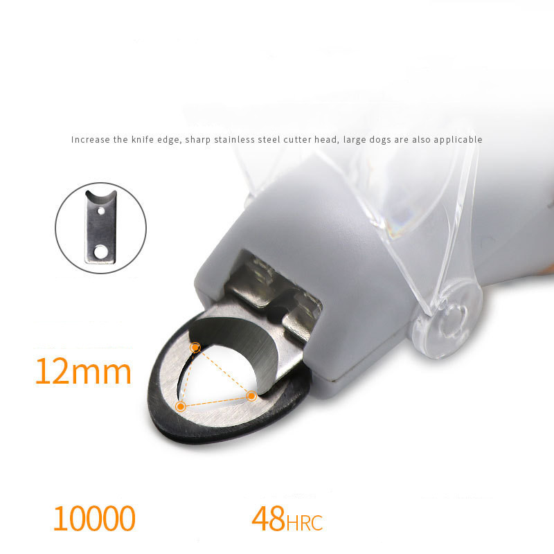 Cortaúñas LED con lupa para mascotas, naranja y gris - Imagen 5