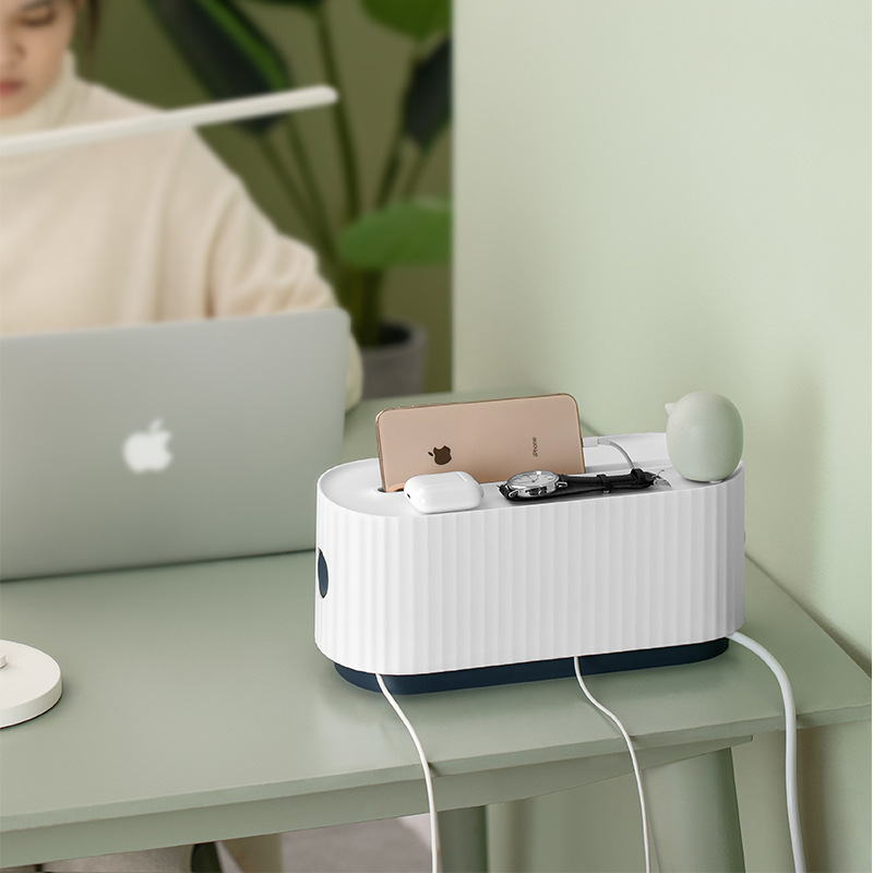 Power strip and cable storage box, blue - Image 6