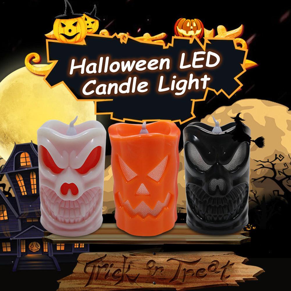 Vela LED caveira para Halloween, preta - Image 4