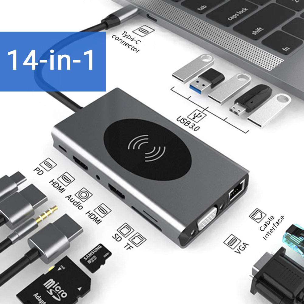 Dock USB-C 15 em 1 com carregamento sem fios - Image 6