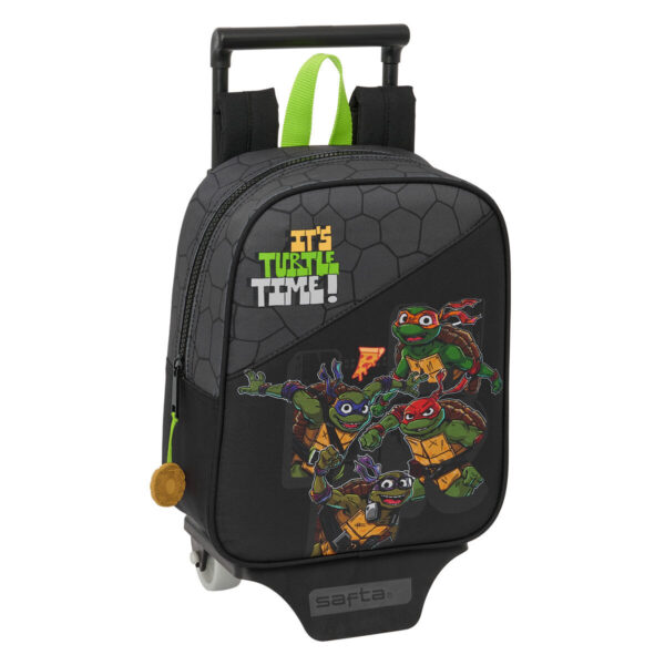 School Rucksack with Wheels Teenage Mutant Ninja Turtles Black Grey
