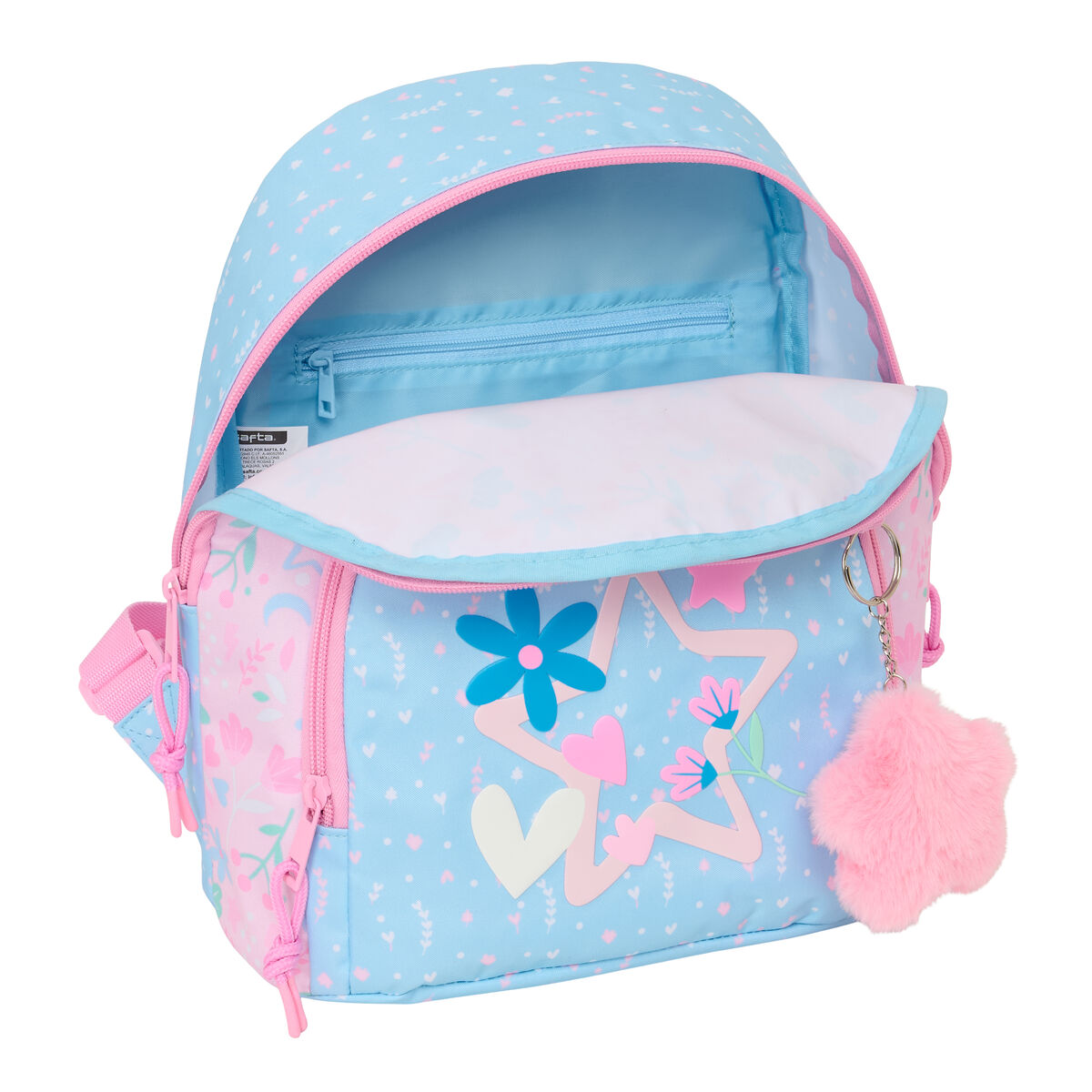 Mochila BlackFit8 Smile Cor de Rosa Azul Claro Mini - Image 3