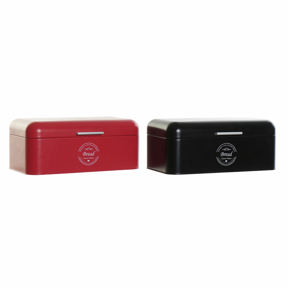 Cesta do Pão DKD Home Decor Vermelho Preto Metal Vintage (2 Unidades)
