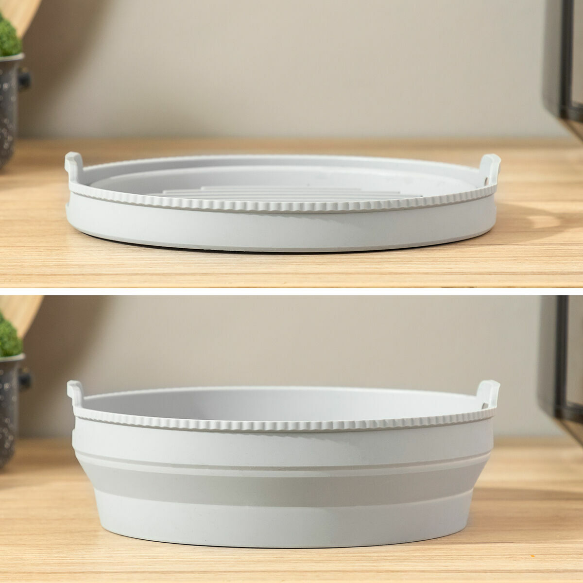 Pack de Cestos Dobráveis de Silicone com Pegas e Separadores para Fritadeira de Ar InnovaGoods (3 Unidades) - Image 7