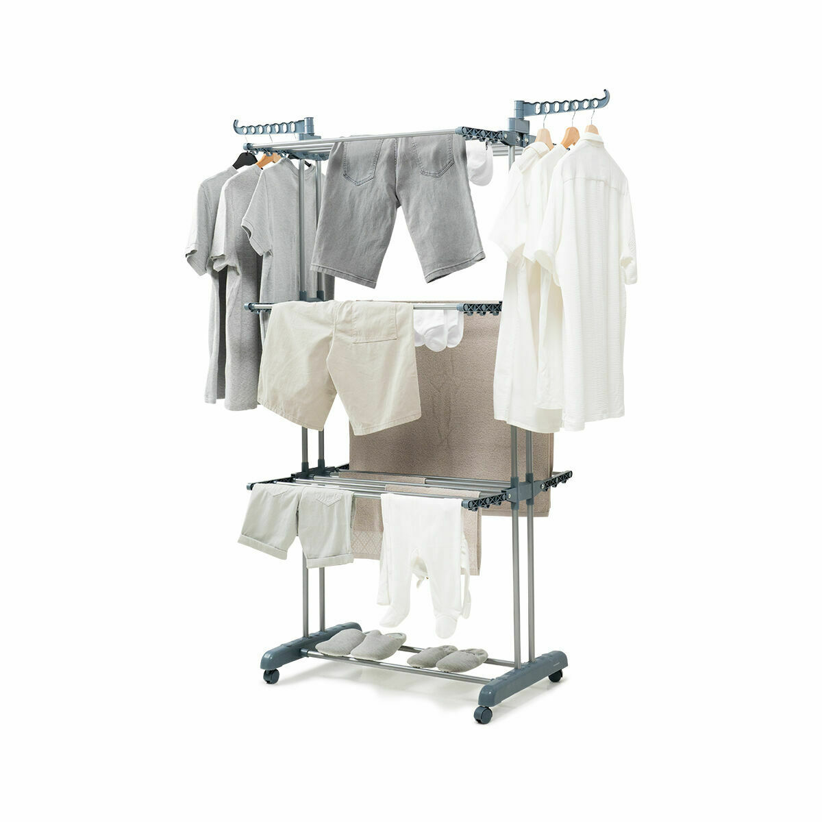 Pack Tendedero Plegable Vertical con Ruedas y Doblador de Ropa InnovaGoods - Imagen 8