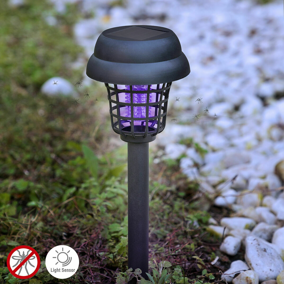 Muggendodende tuinlamp die werkt op zonne-energie InnovaGoods 4 Stuks - Afbeelding 2