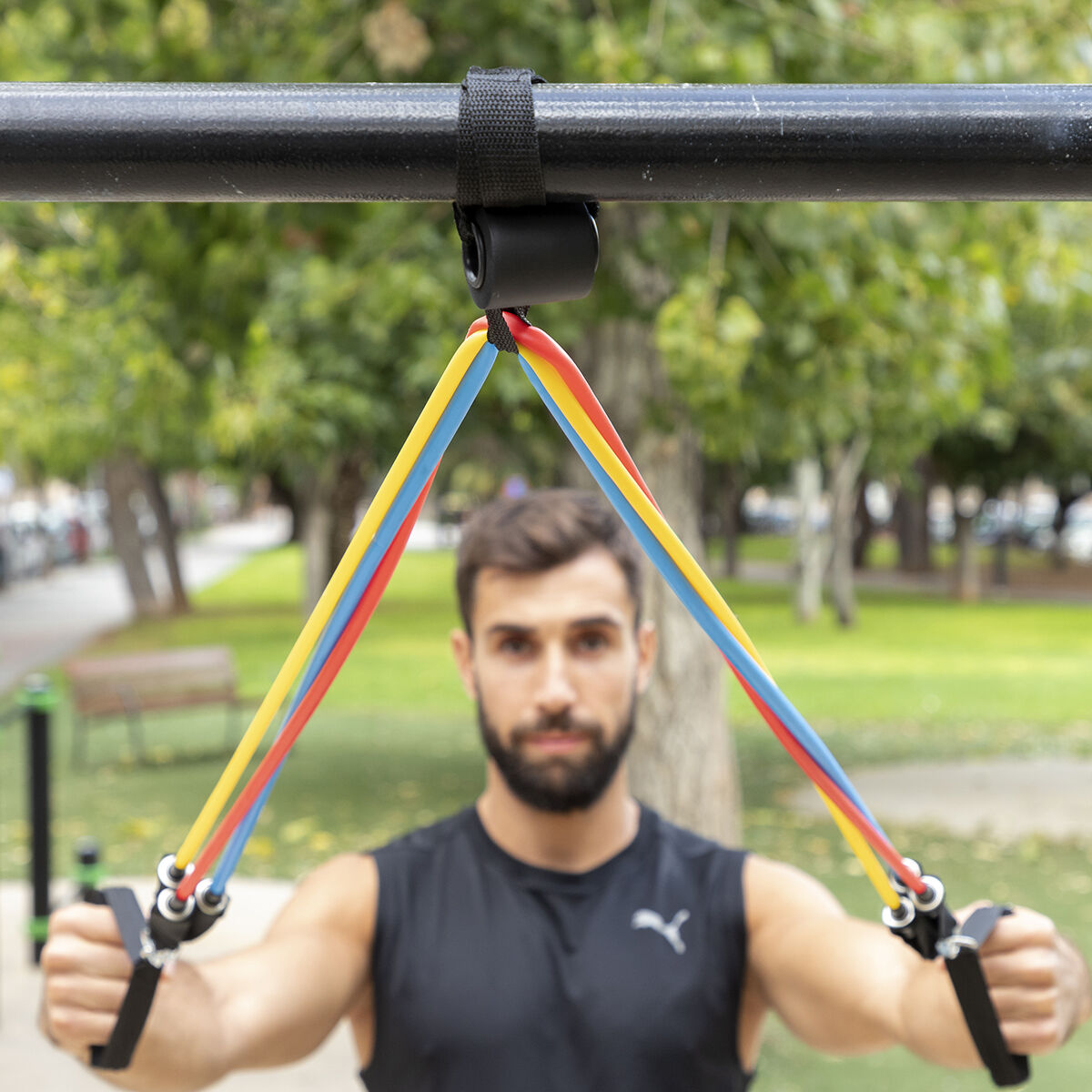 Resistance Bands & Abs Machine Set with Accessories & Exercise Guide InnovaGoods - Image 17