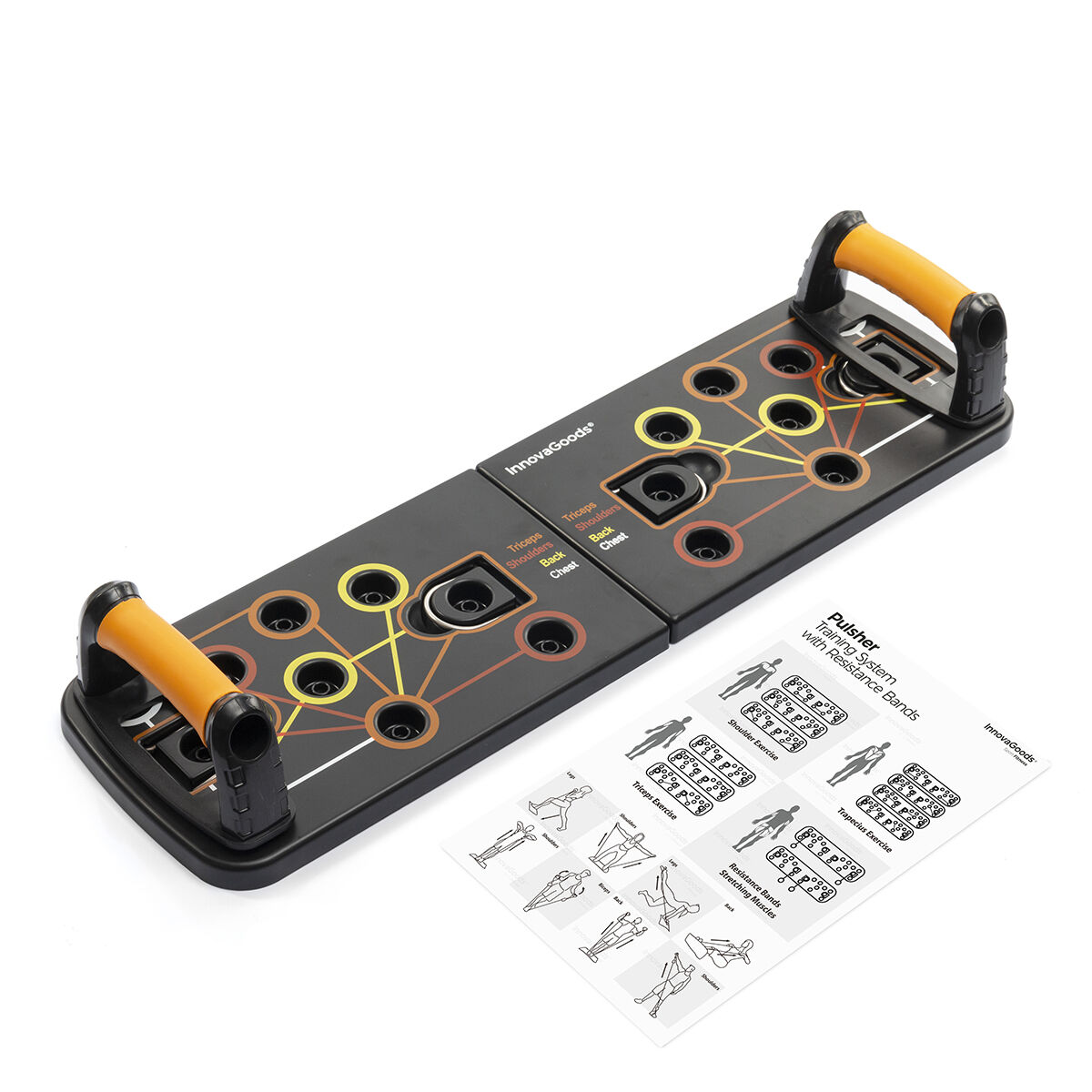 Set Liegestützbrett Push-Up und Widerstandsbänder mit Zubehör und Übungsanleitung InnovaGoods – Bild 4