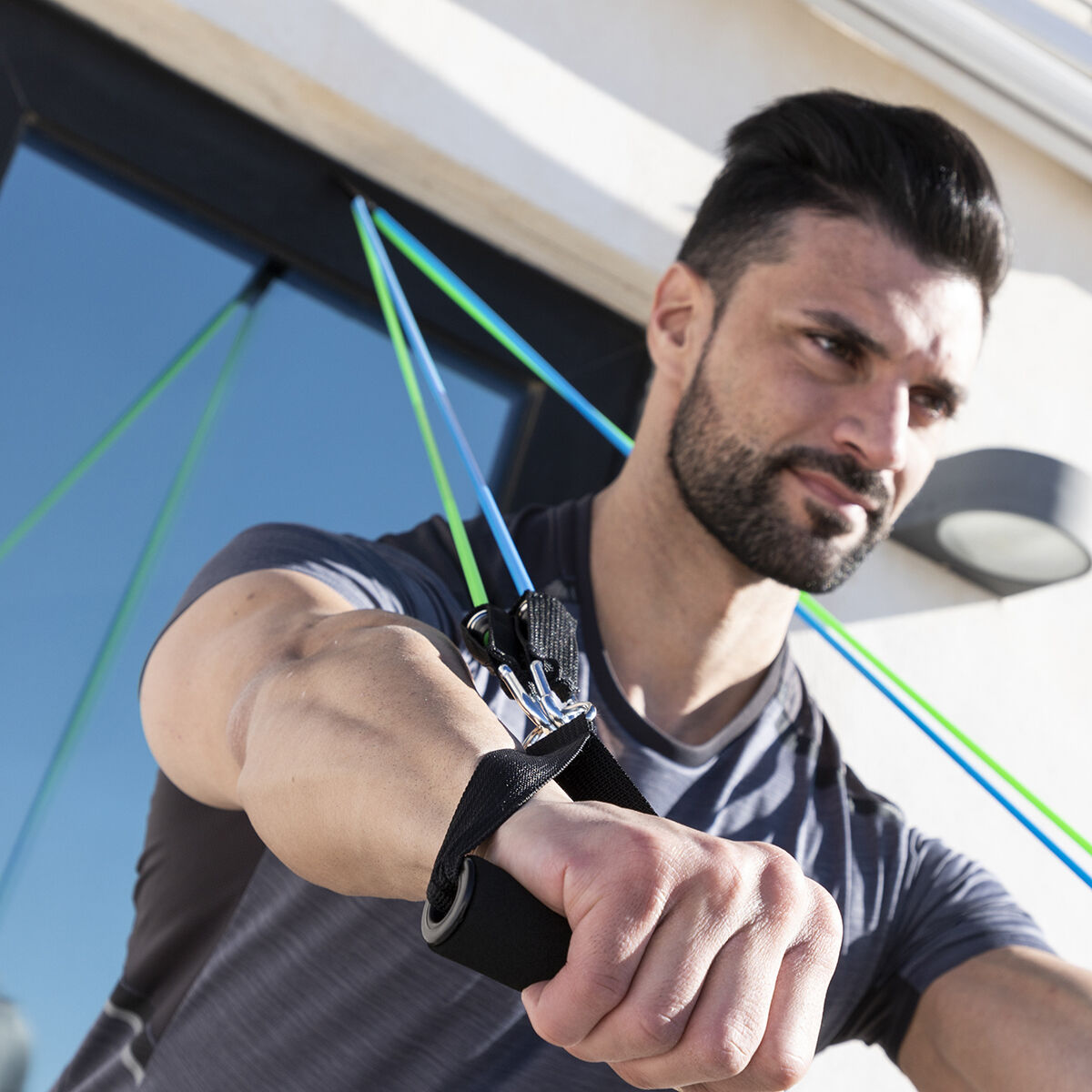 Set Liegestützbrett Push-Up und Widerstandsbänder mit Zubehör und Übungsanleitung InnovaGoods – Bild 13