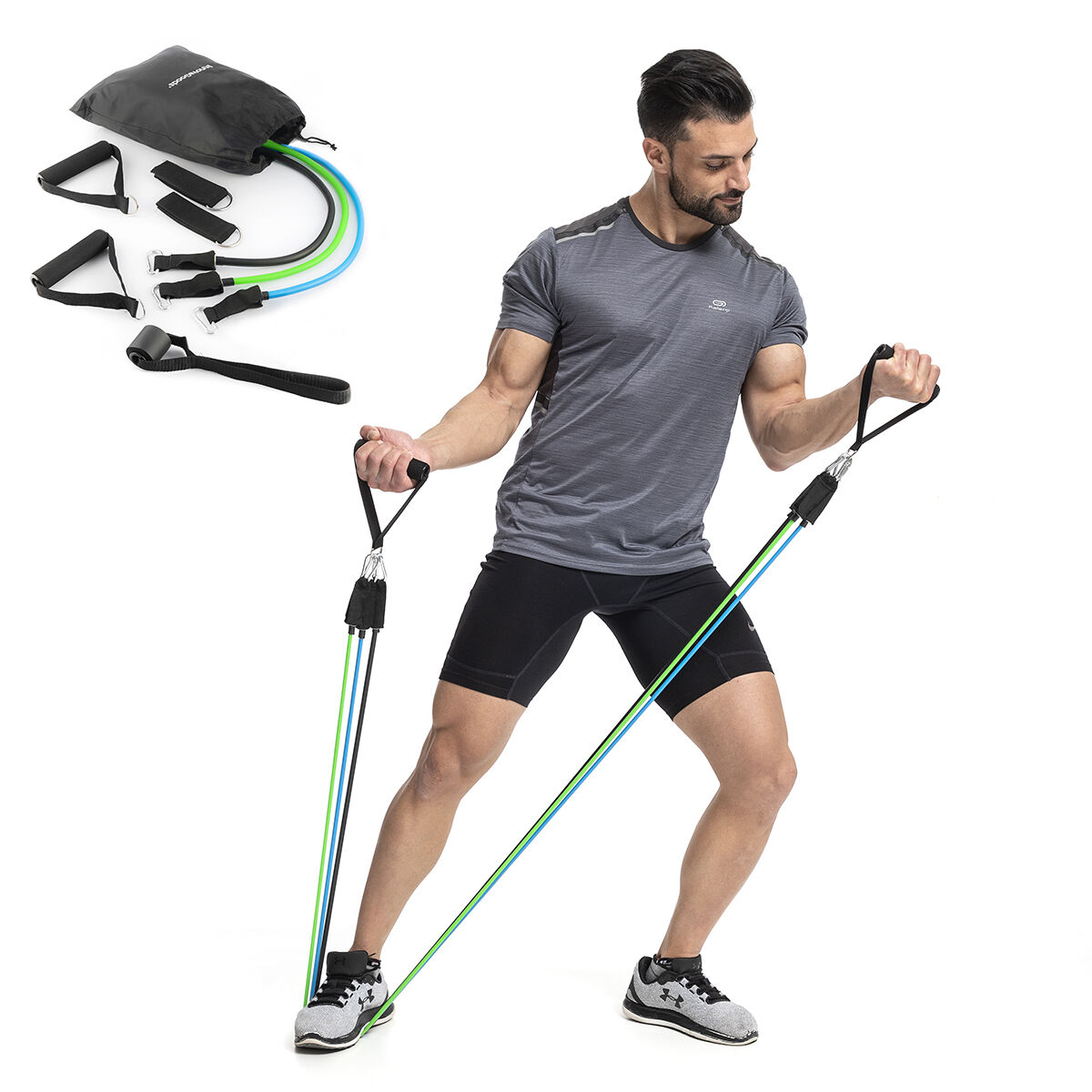 Set Liegestützbrett Push-Up und Widerstandsbänder mit Zubehör und Übungsanleitung InnovaGoods – Bild 14