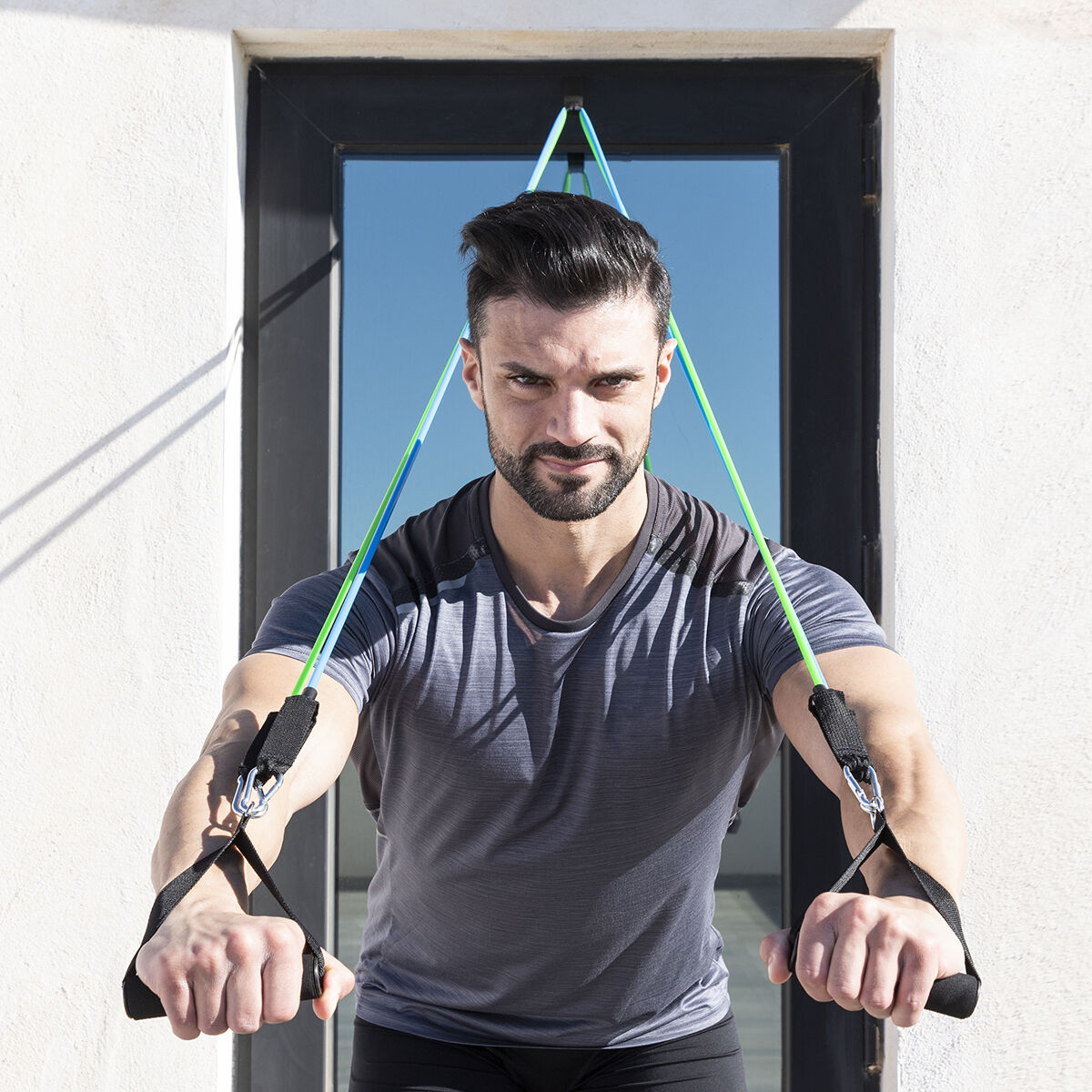 Pack Pull-up Station Fitness en Set Weerstandsbanden met Accessoires en Oefengids InnovaGoods - Afbeelding 8