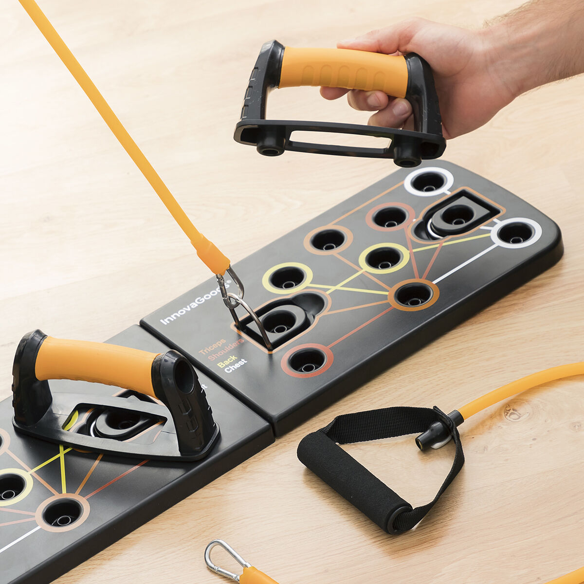 Pack planche de pompes avec bandes de résistance, ceinture sauna sport et guide InnovaGoods – Image 7