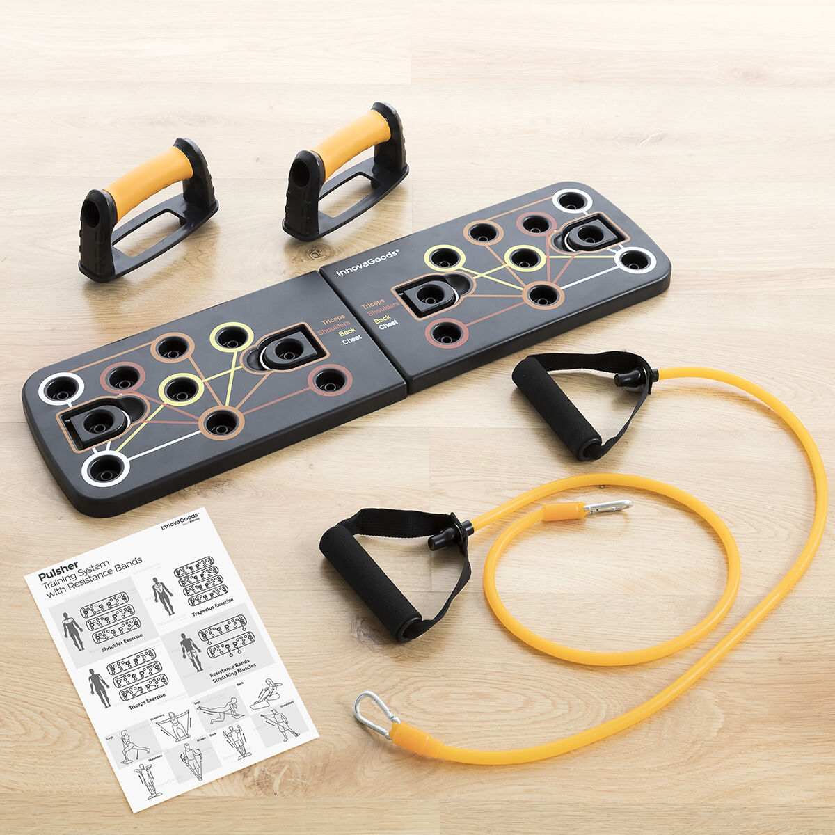 Pack planche de pompes avec bandes de résistance, ceinture sauna sport et guide InnovaGoods – Image 10