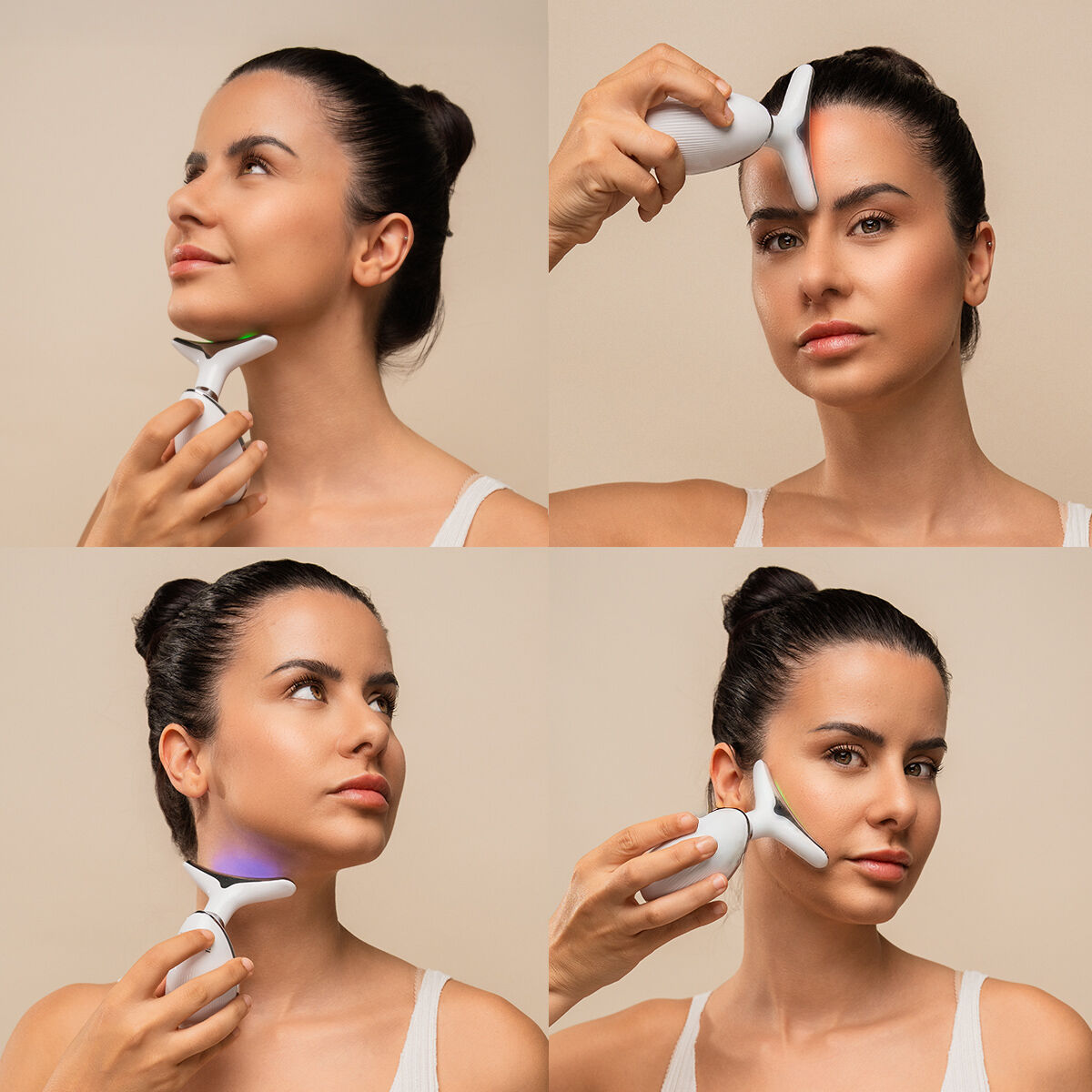 Pack masseur facial raffermissant LED, EMS et chaleur et sérum Rice Joyboost 30 ml InnovaGoods – Image 5