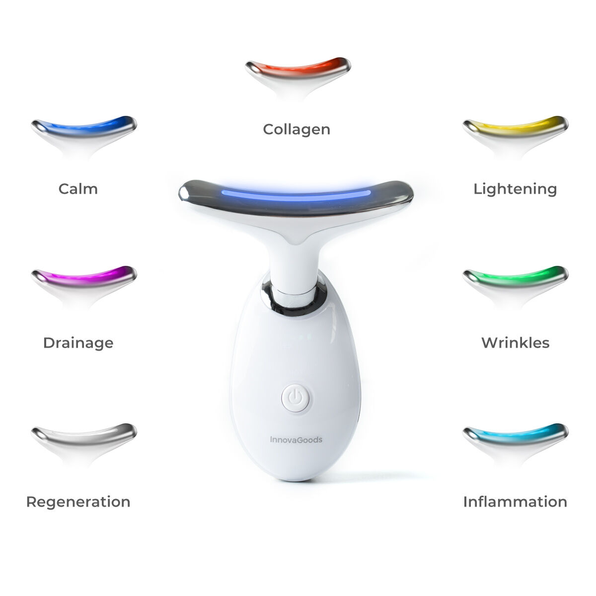 Pack masseur facial raffermissant LED, EMS et chaleur et sérum Rice Joyboost 30 ml InnovaGoods – Image 11