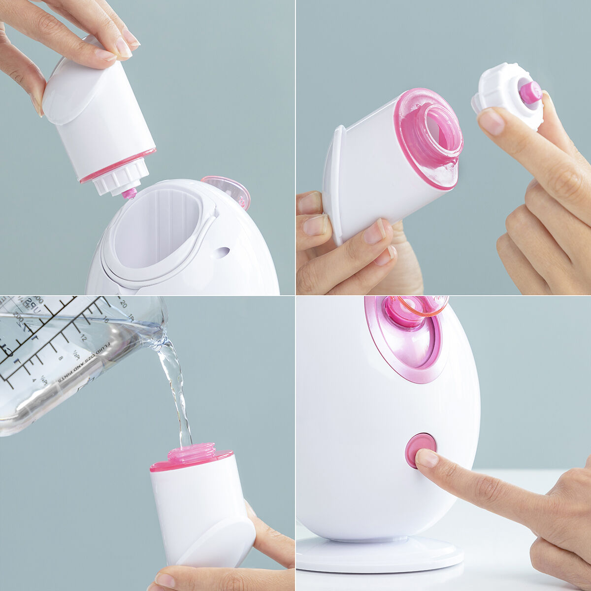 Pack elektrische gezichtssauna, gezichtsreiniger Rice Joypure 200 ml en tonic Joyfresh 150 ml InnovaGoods - Afbeelding 11