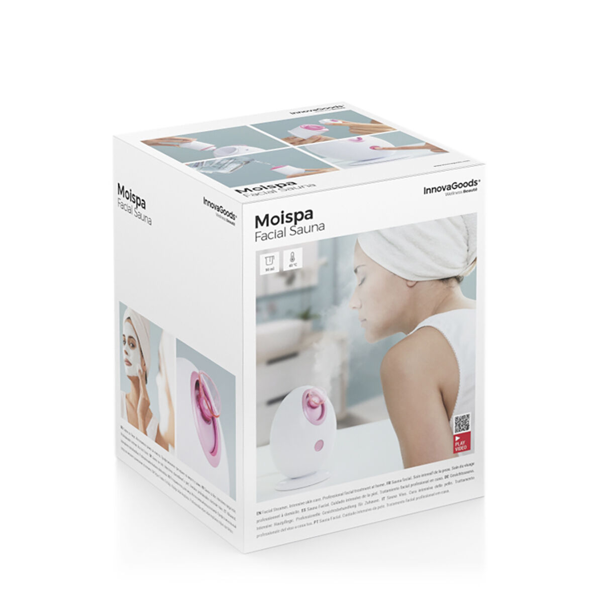 Pack elektrische gezichtssauna, gezichtsreiniger Rice Joypure 200 ml en tonic Joyfresh 150 ml InnovaGoods - Afbeelding 22